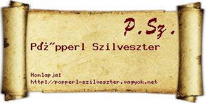 Pöpperl Szilveszter névjegykártya